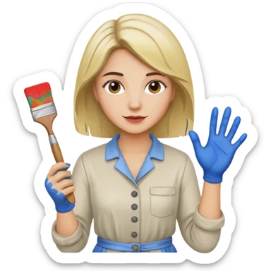 woman painter sticker