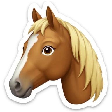 a brown horse with white spots and blond mane sticker
