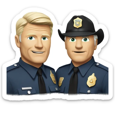 Martin Milner and Kent McCord as cops sticker