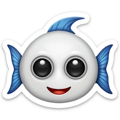 ios fishbone emoji x eyes sticker