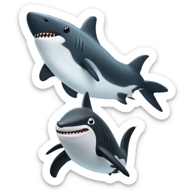 1 pingouin et 1 requin  sticker