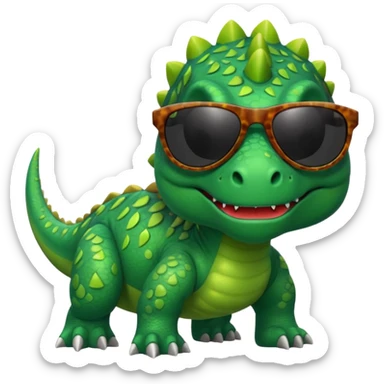 dinosaur wearing sunglasses sticker