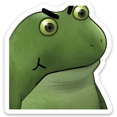 Angry frog waiting  sticker