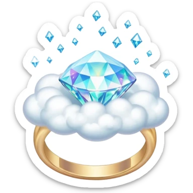 diamond ring on a dreamy cloud sticker