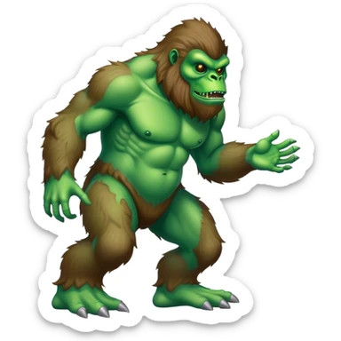 Alien riding Bigfoot  sticker