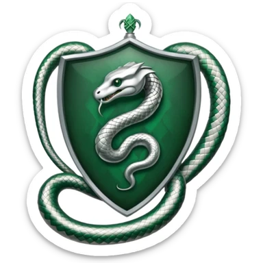 Slytherin crest with silver snake at the center sticker