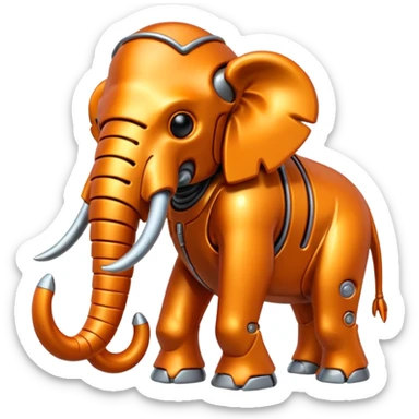 Little completely orange mammouth cyborg sticker