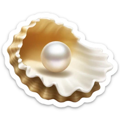 Open shell with pearl  sticker