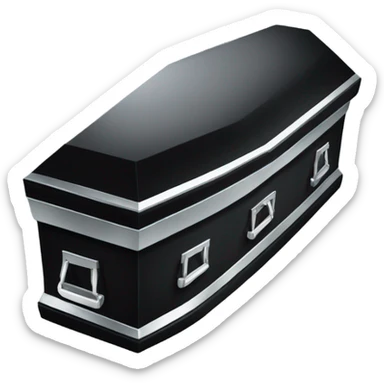 a black coffin sticker