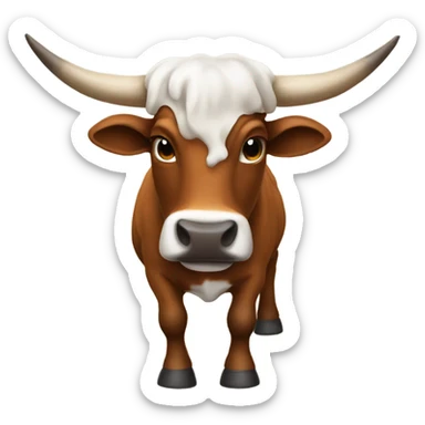 longhorn bull as a school student sticker