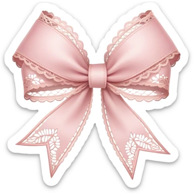 Light pink ribbon lace sticker