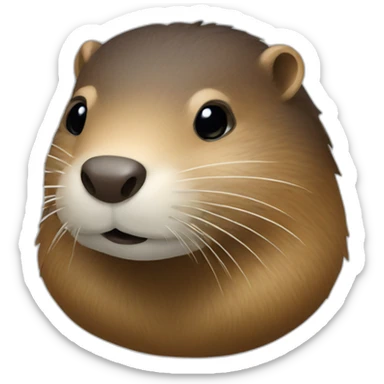 Nutria head with a heart sticker
