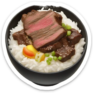 wagyu beef bowl with rice sticker