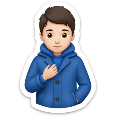 emoji- of a boy putting on his coat sticker