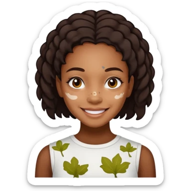 emoji of a black girls with vitiligo sticker