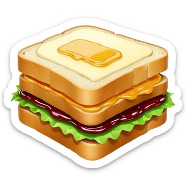a sandwich with butter and jam sticker