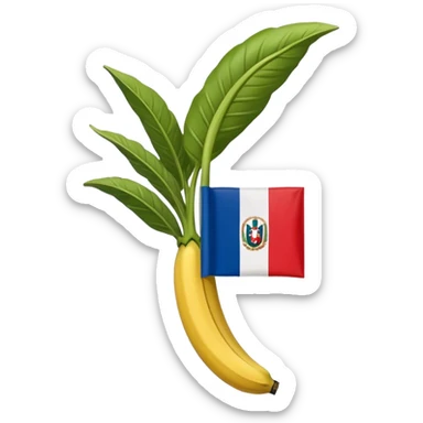 Plantain with a Dominican flag  sticker