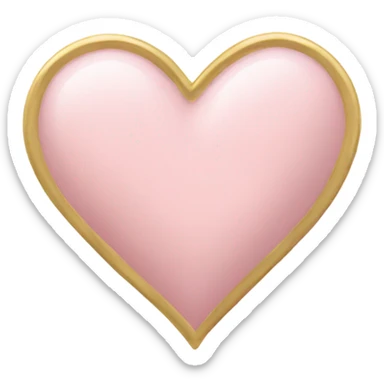 pale pink heart with a gold outline sticker