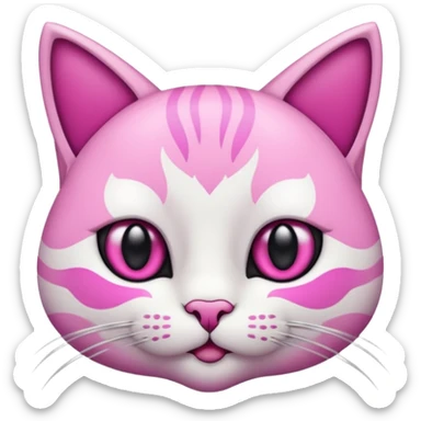 een kat met een paarse staart sticker