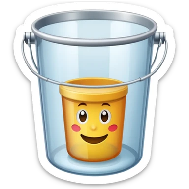 a transparent glass bucket sticker