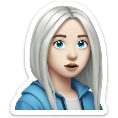 billie eilish with blue eyes sticker