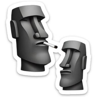 Moai smoking sticker