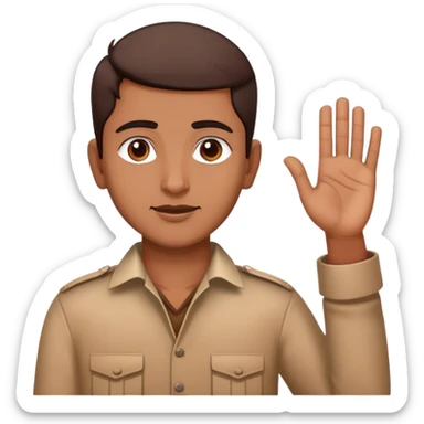Indian person with hands up in surrender sticker