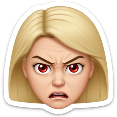 A very angry woman sticker