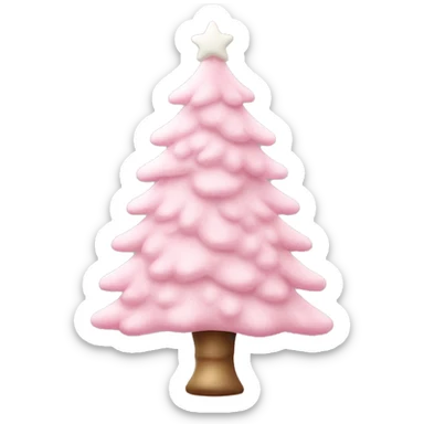 pastel pink christmas tree sticker