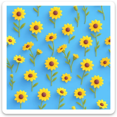 yellow wildflower, soft realistic 3D look, smooth shading, gentle background blur, inspired by iOS icon style sticker