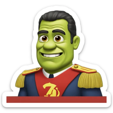 Pedro-sanchez-shrek-communist-flag sticker
