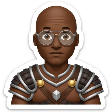 Michael Jordan, wearing gladiator cloth, big round glassed sticker