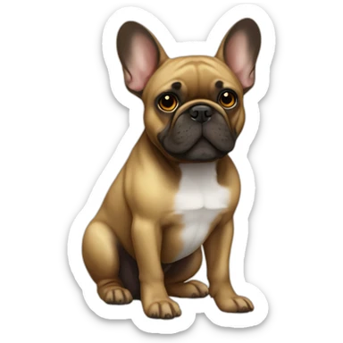 french bulldog brown and gold with nose and eyes black sticker