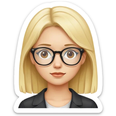 blond girl with glasses sticker