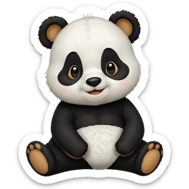 Winnie the Pooh in a panda outfit  sticker