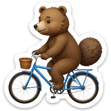 un ours à vélo sticker