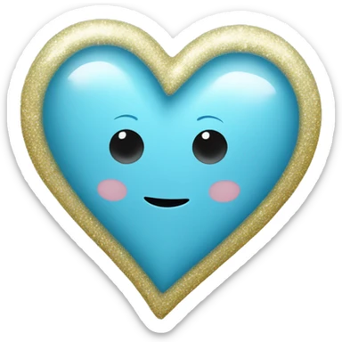 Light blue heart with glitter sticker