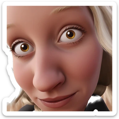 realistic close-up of girl sticker