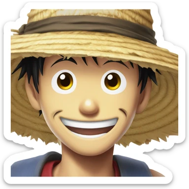 Straw hat luffy with a big grin sticker