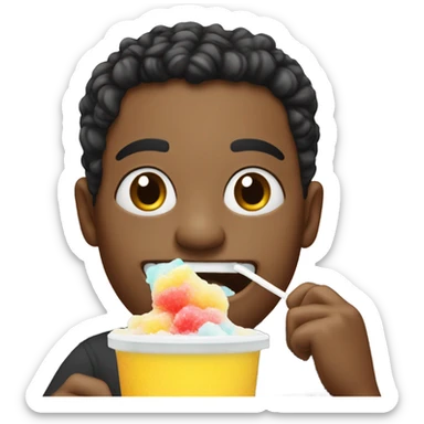 Me eating a slushie sticker