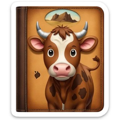 Brown cow print western journal  sticker