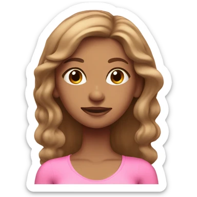 Tan girl with light brown hair in pink yoga outfit sticker