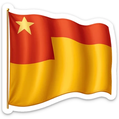 Red, white, and golden yellow horizontally sequenced tricolour flag sticker