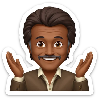 Indian actor rajanikanth flipping his hair with style sticker