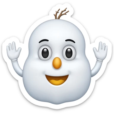 boneco de neve segurando a letra N sticker