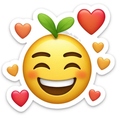 laughing face with love hearts on cheeks, posing doing the peace sign sticker