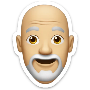 funky bald weird man sticker