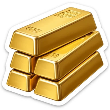 several gold bars, realistic lighting, no text or engravings, smooth surface sticker