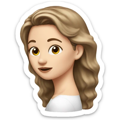 white girl applying cream on face brown hair sticker