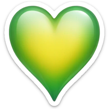green yellow ombré glass heart sticker